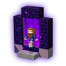 Un personaje de Minecraft camina por un portal del Inframundo.