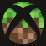 Logotipo de Xbox con temática de Minecraft