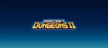 Minecraft Dungeons II logo on a blue background